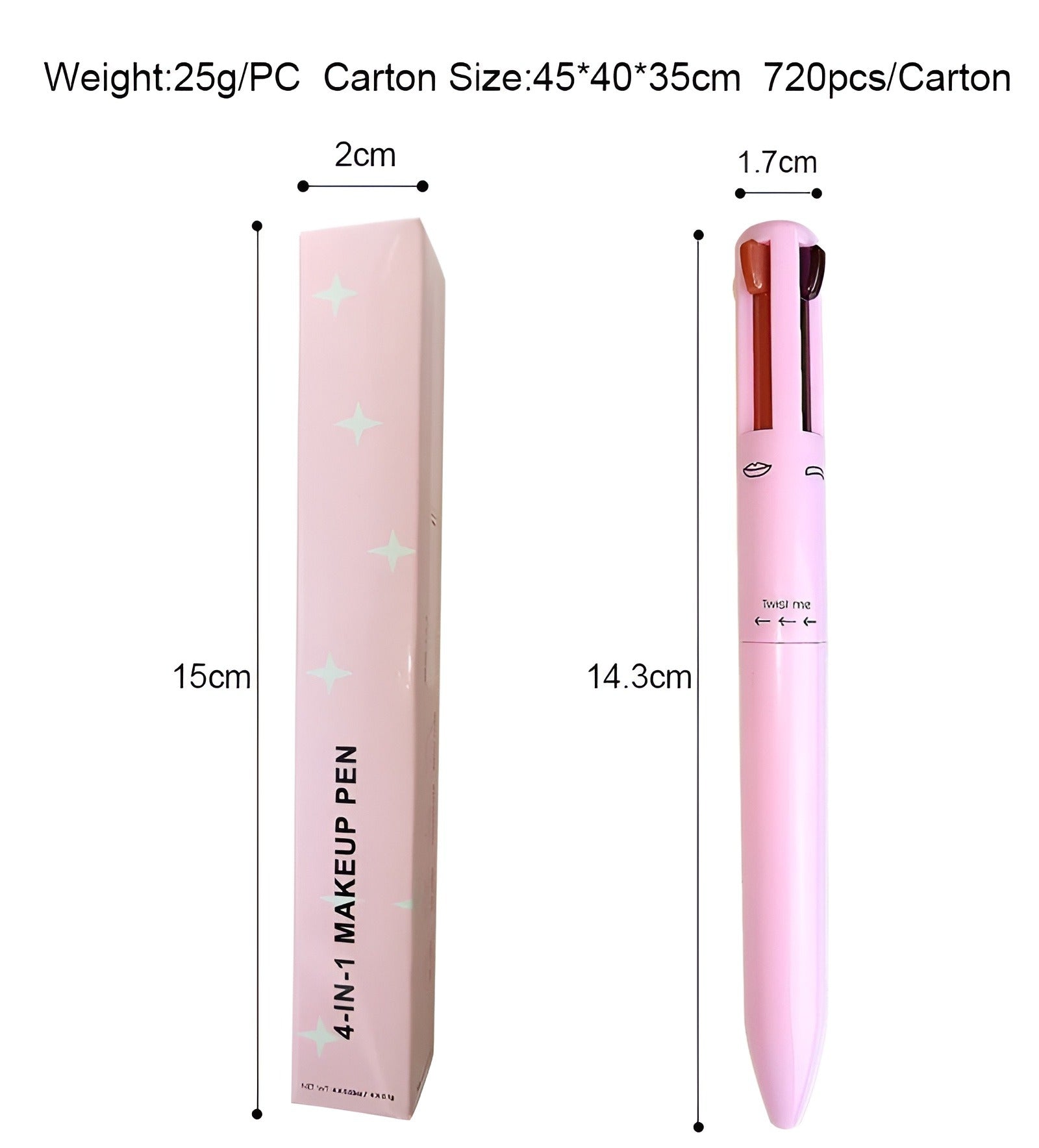 4 In 1 Makeup Pen Waterproof Cosmetic Pencil